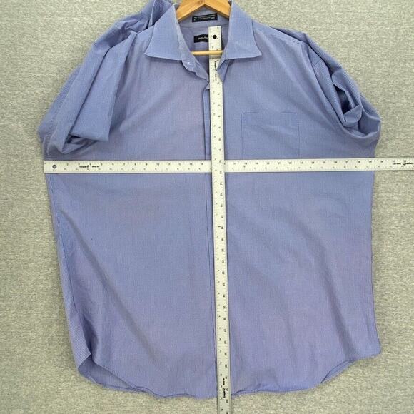 Nautica Shirt Mens 18 Blue Check Button Up Long Sleeve Casual Cotton Collared - Picture 8 of 11
